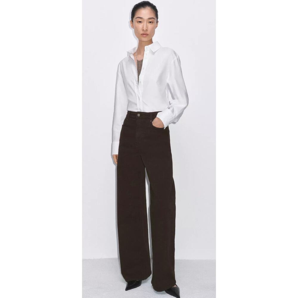 Zara Women's Brown Flare & Wide Leg Jeans